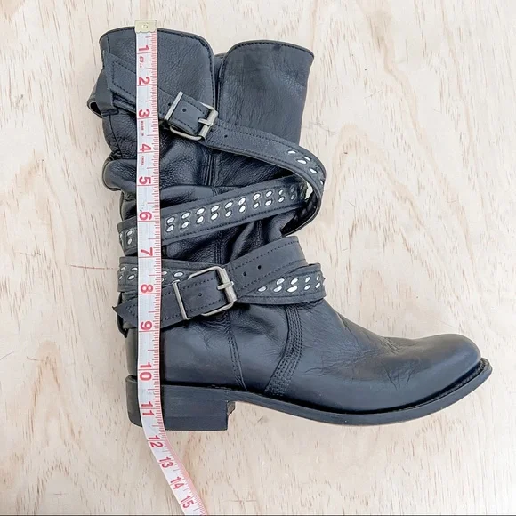 Rare style - Sendra leather boots with straps with buckle & rivets, size 7.5 - Picture 10 of 13